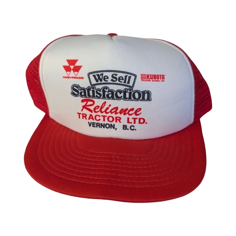 Vintage 80s/90s Foam Front Mesh Back Trucker Hat, Reliance Tractor Vernon BC
